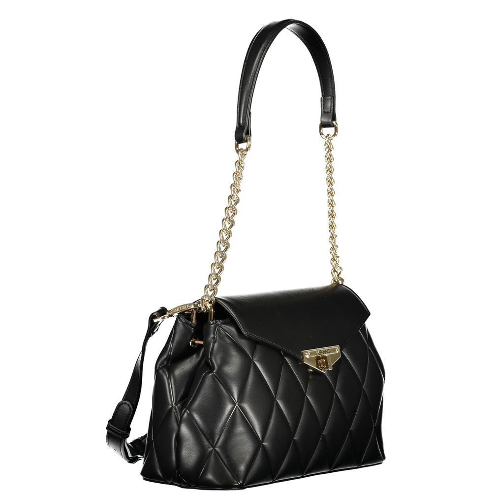 Bolso de hombro para mujer de poliuretano negro