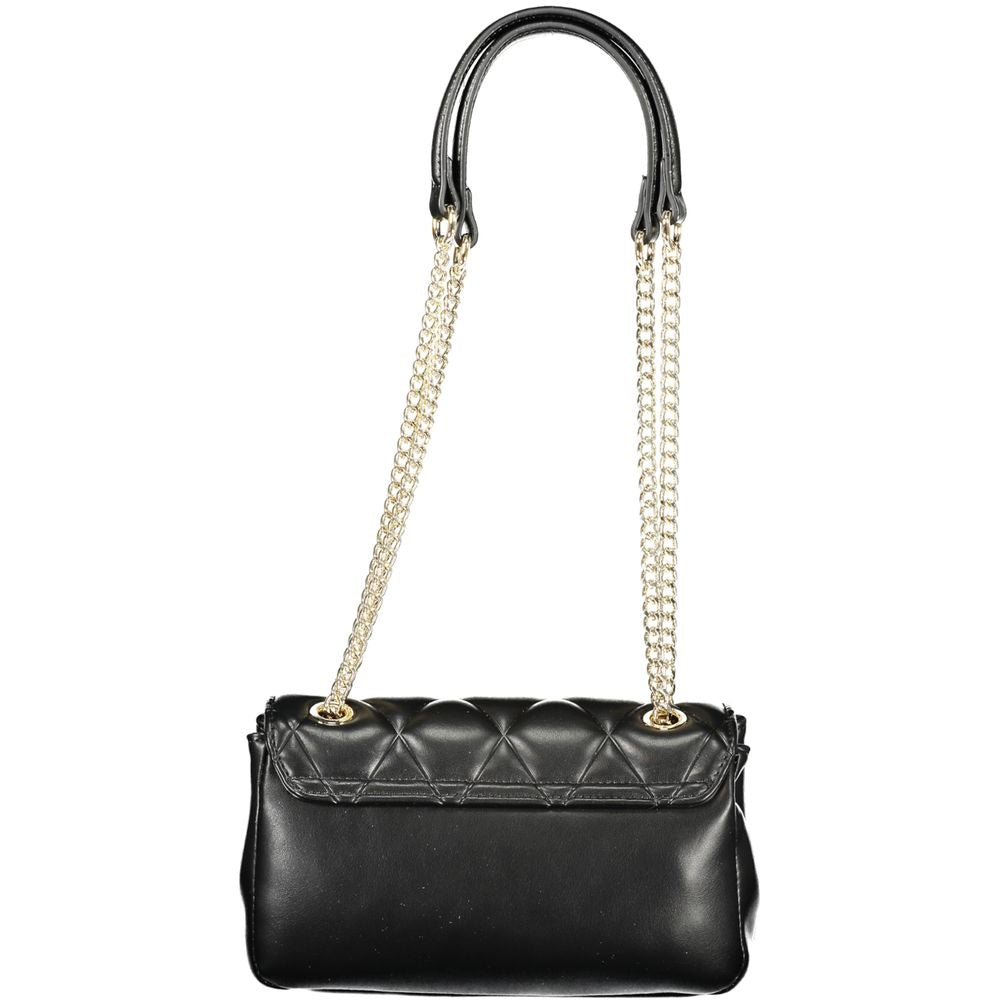 Bolso de mano de poliuretano negro para mujer