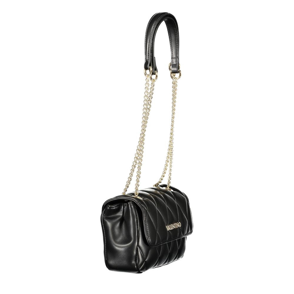 Bolso de mano de poliuretano negro para mujer