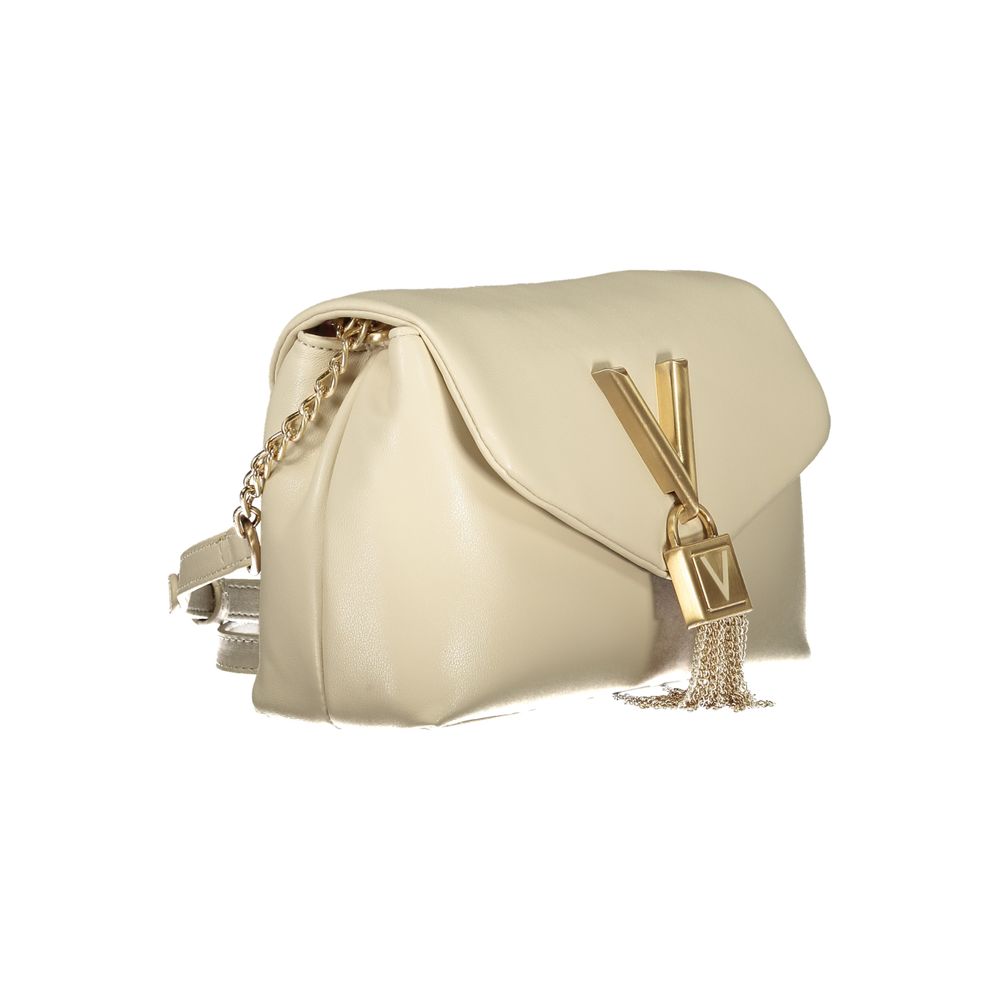 Bolso de hombro para mujer de poliuretano beige