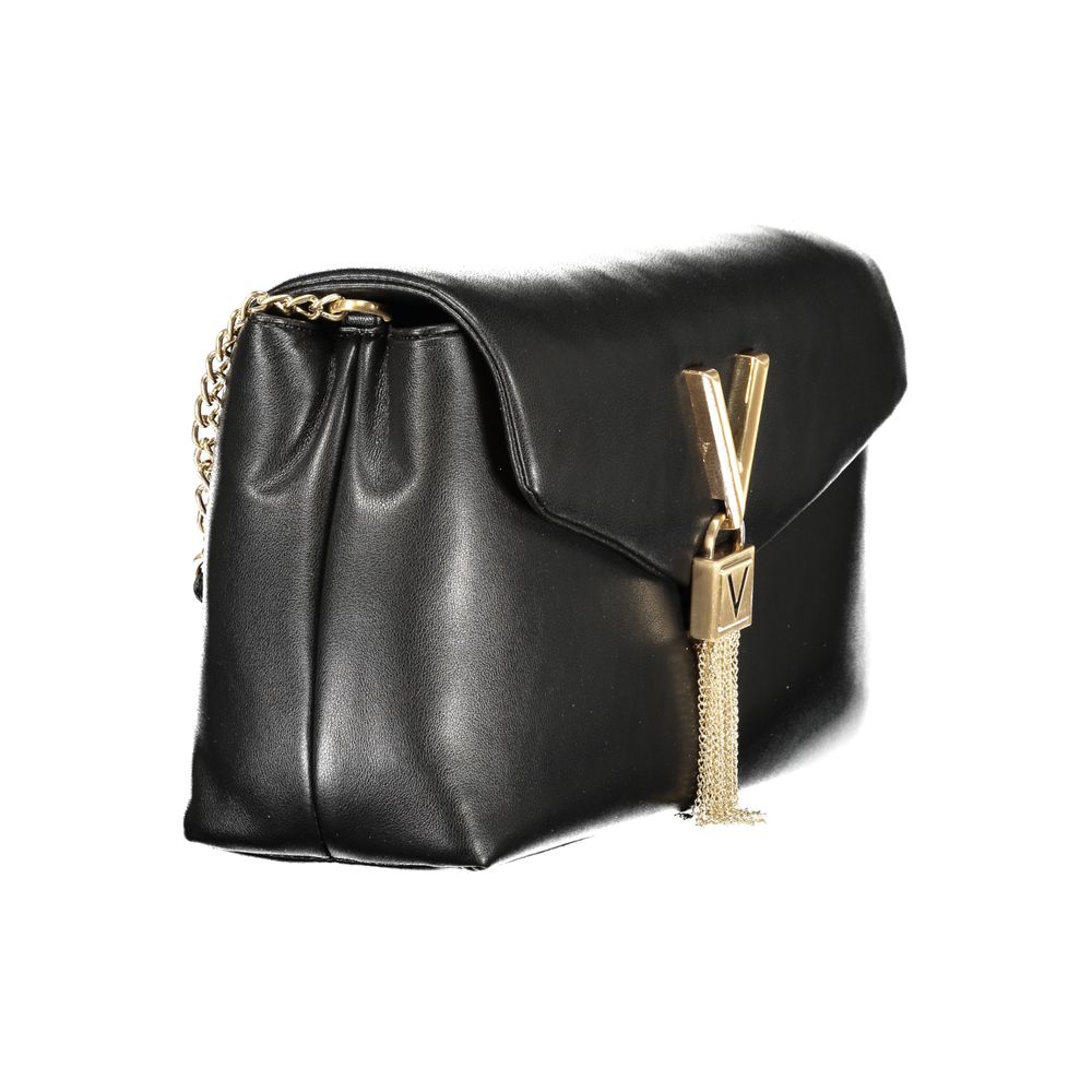 Bolso de hombro para mujer de poliuretano negro