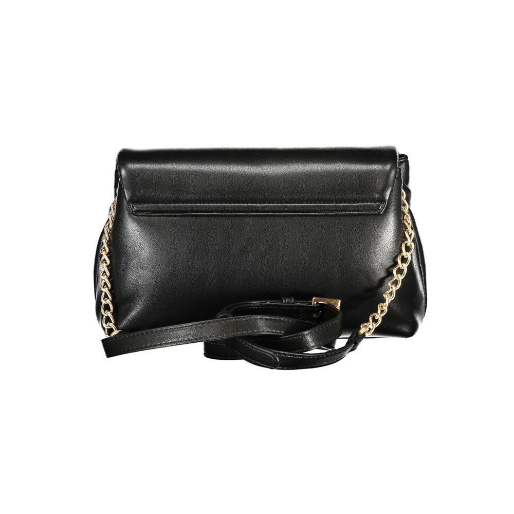 Bolso de hombro para mujer de poliuretano negro