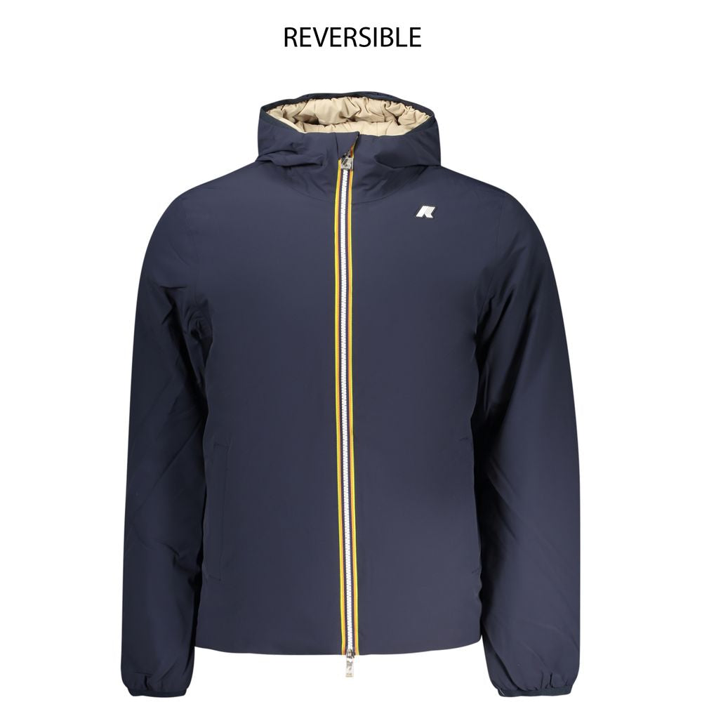 Chaqueta reversible de nailon azul para hombre