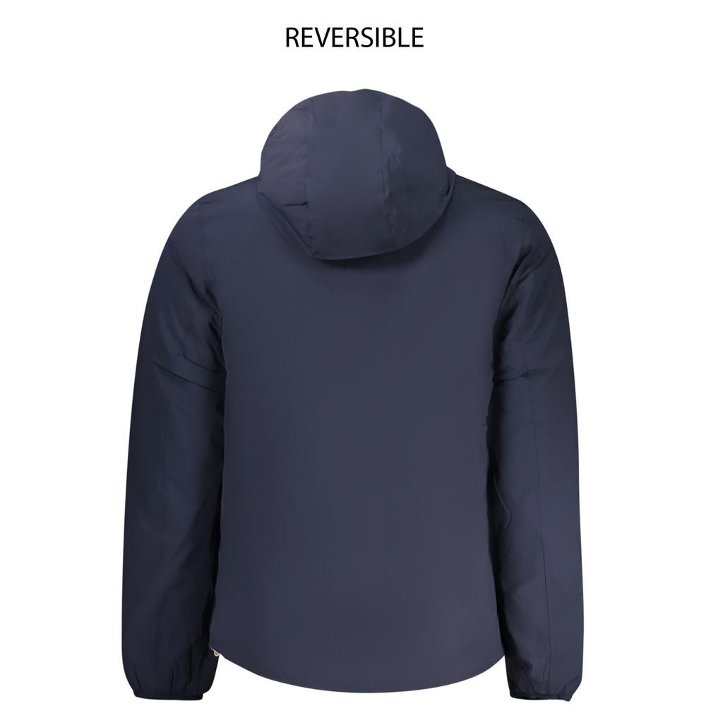 Chaqueta reversible de nailon azul para hombre