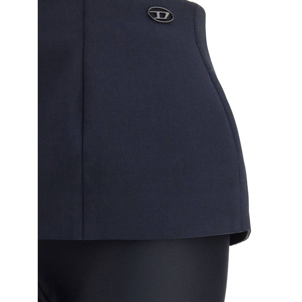 Pantalones casuales negros de poliéster