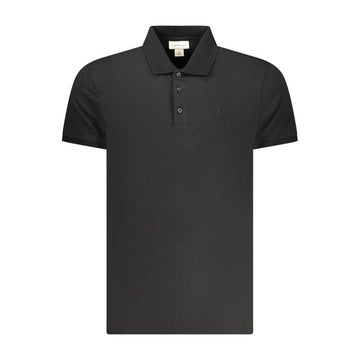 Black Cotton Men Polo Shirt