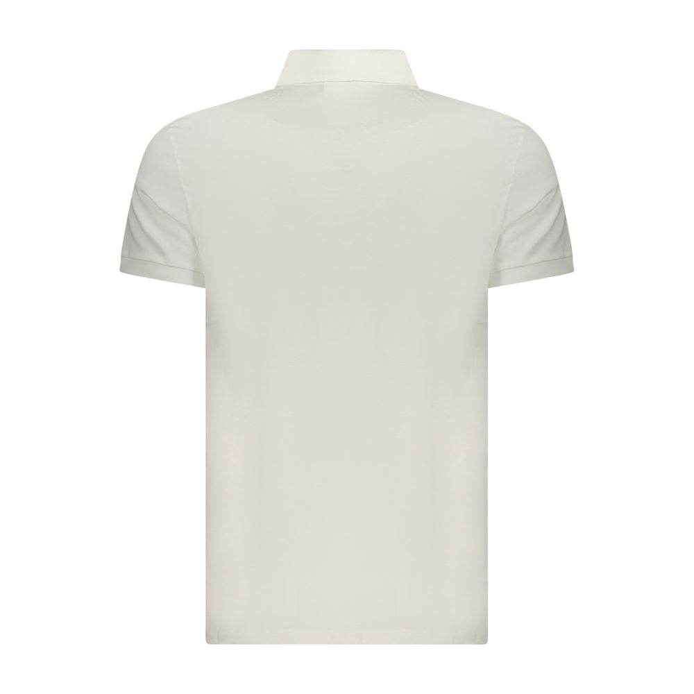 White Cotton Men Polo Shirt
