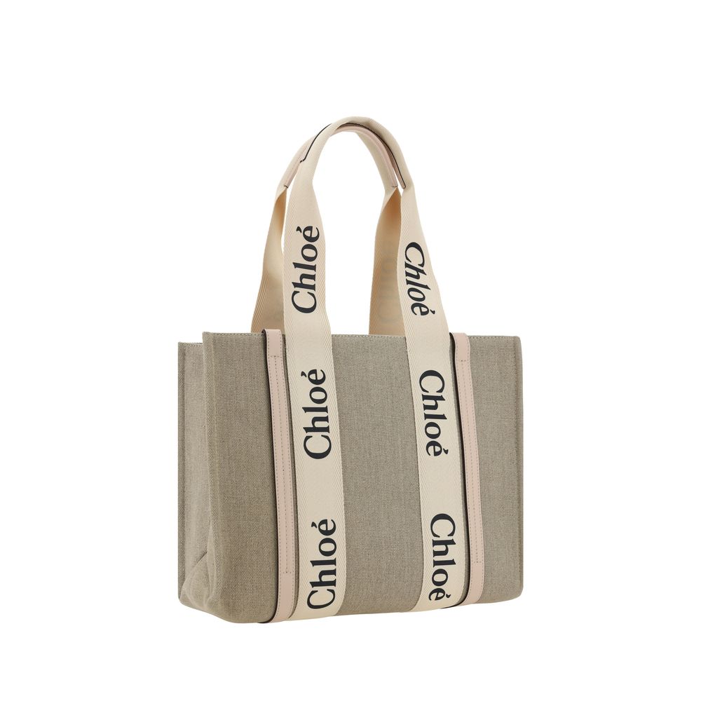 Bolso de hombro de lino beige