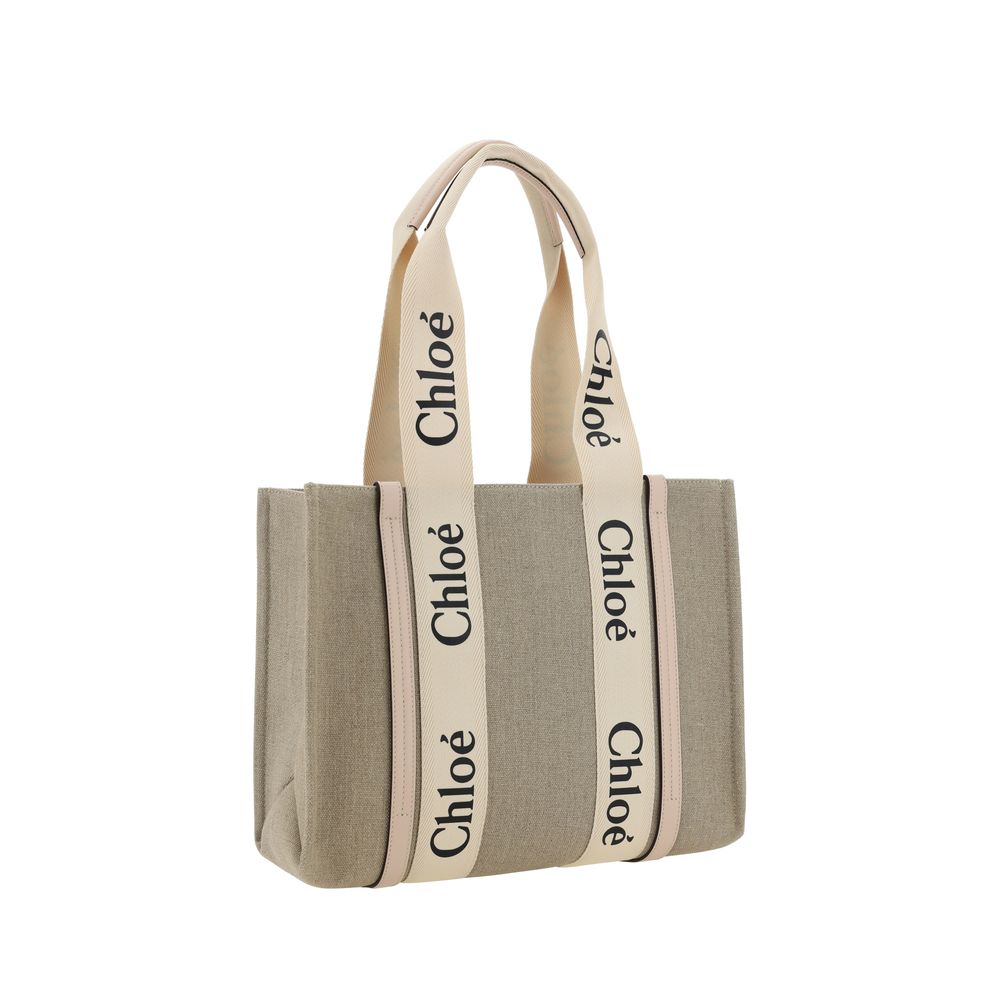 Bolso de hombro de lino beige