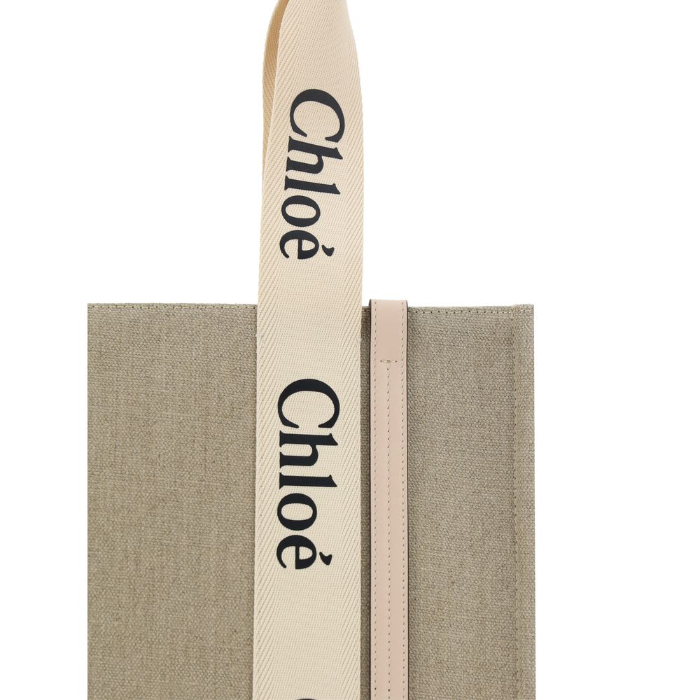 Bolso de hombro de lino beige