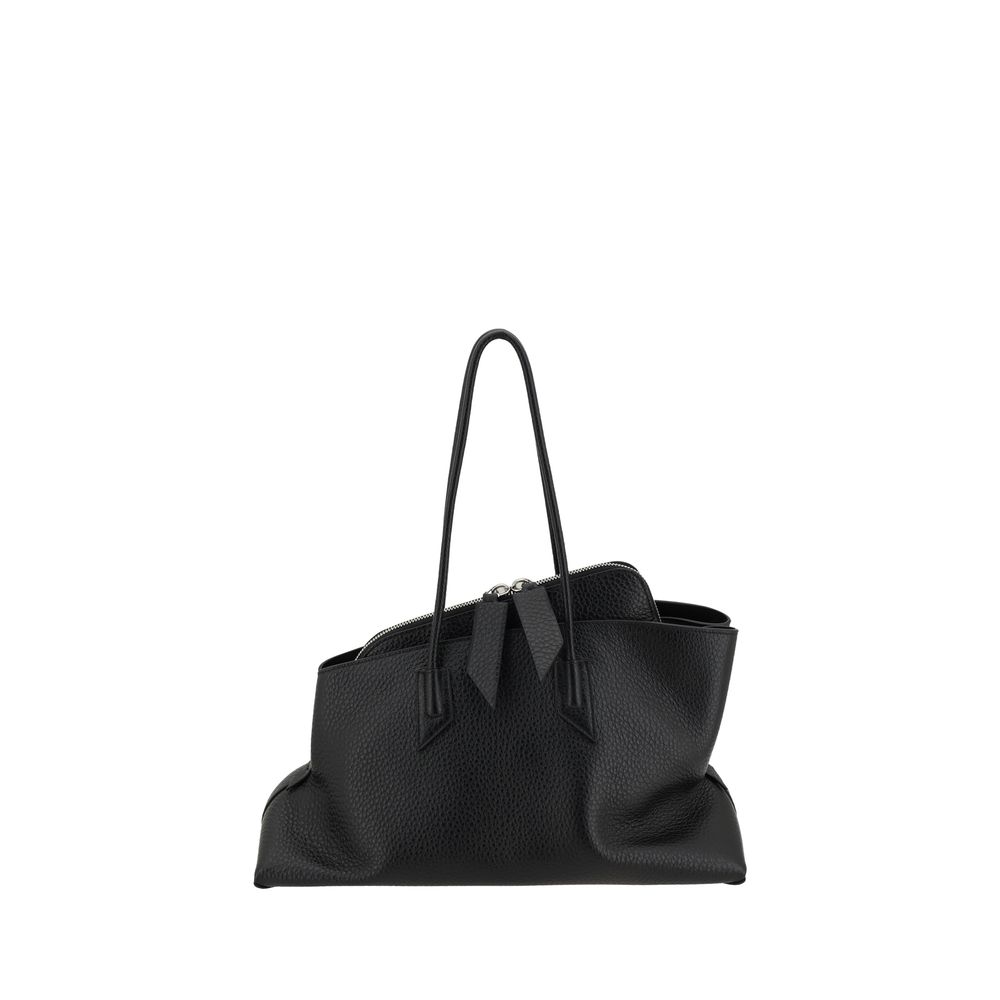 Bolso de hombro Bos Taurus de piel de becerro negra