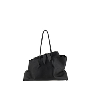 Bolso de hombro Bos Taurus de piel de becerro negra