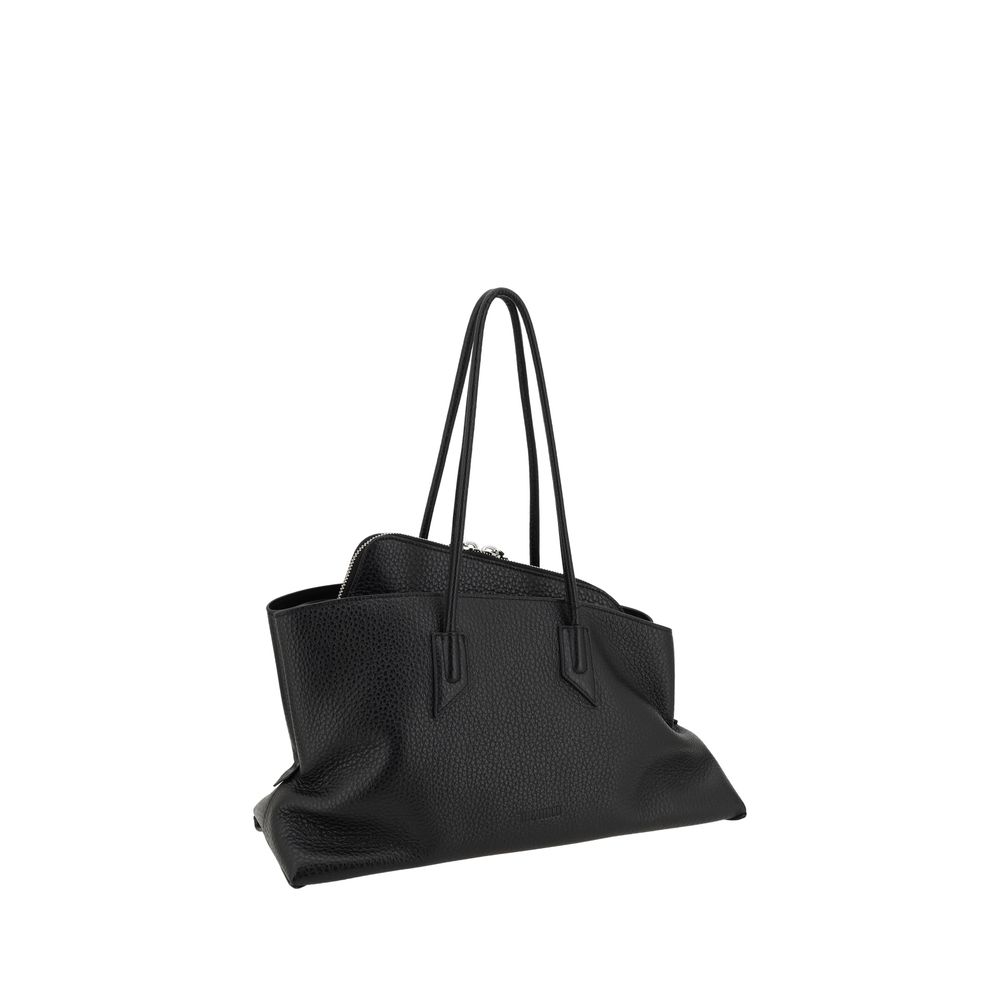 Bolso de hombro Bos Taurus de piel de becerro negra