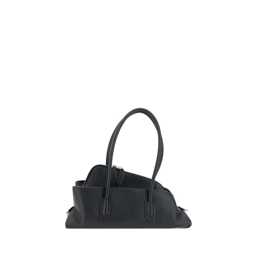 Bolso de hombro Bos Taurus de piel de becerro negra