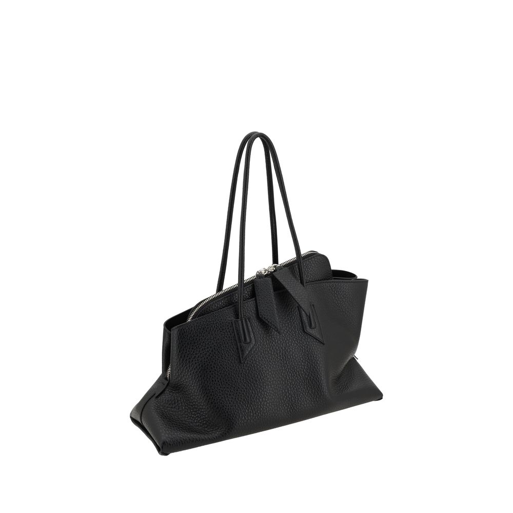 Bolso de hombro Bos Taurus de piel de becerro negra