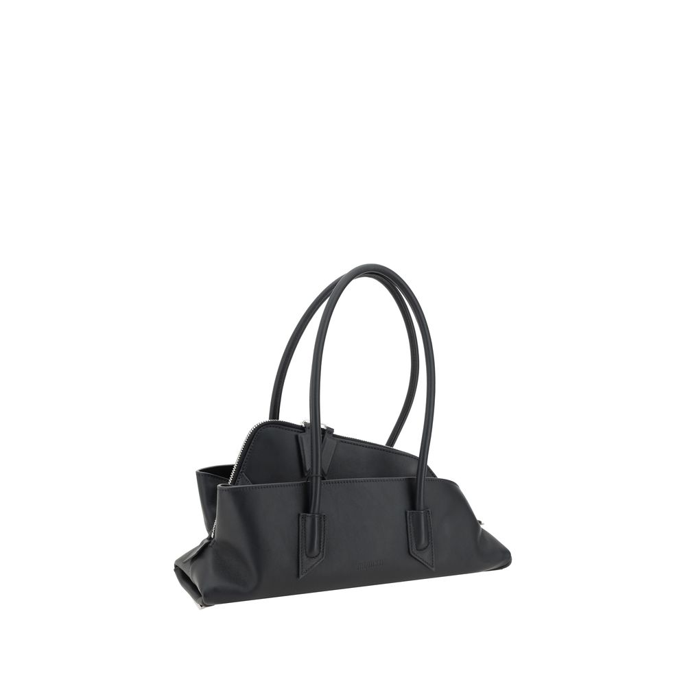 Bolso de hombro Bos Taurus de piel de becerro negra