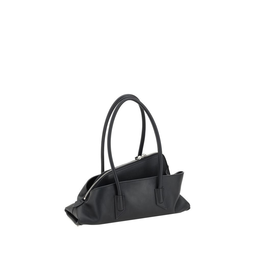 Bolso de hombro Bos Taurus de piel de becerro negra