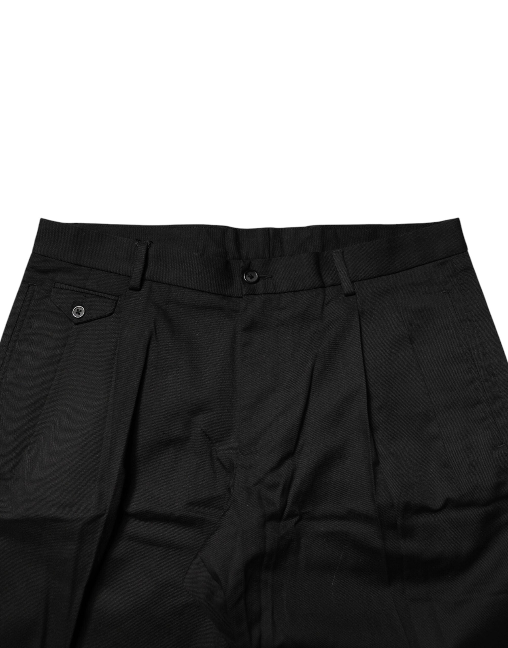 Bermudas de cintura media elásticas de algodón negro