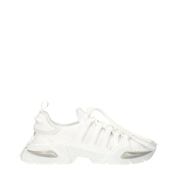 White Fabric Athletic Sneakers