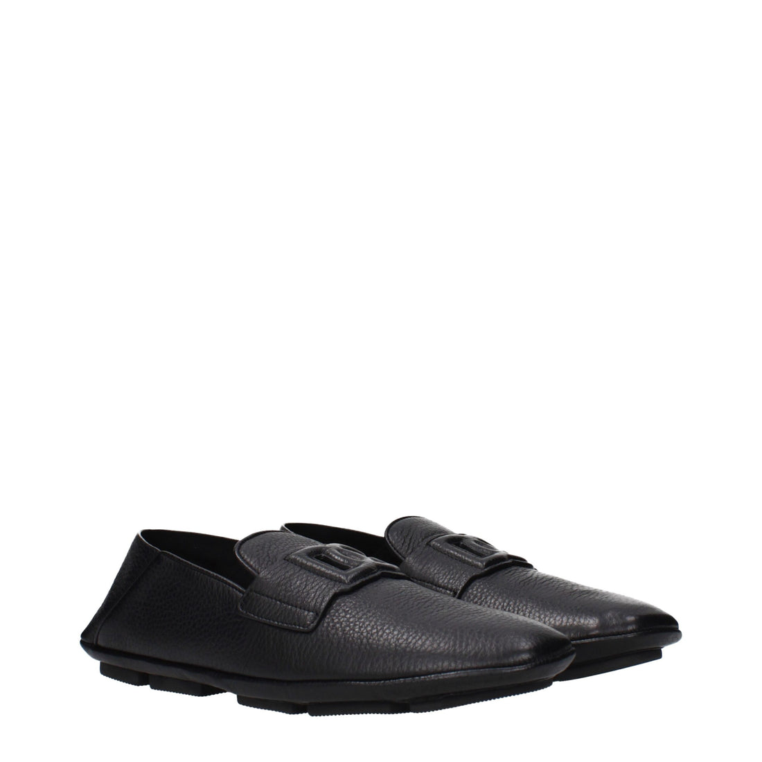 Black Leather Slip-On Loafers