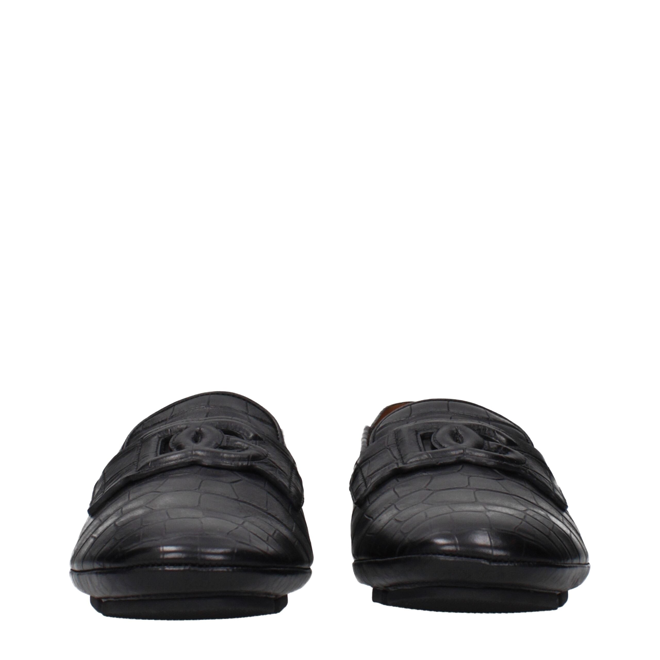 Mocasines sin cordones de piel negra