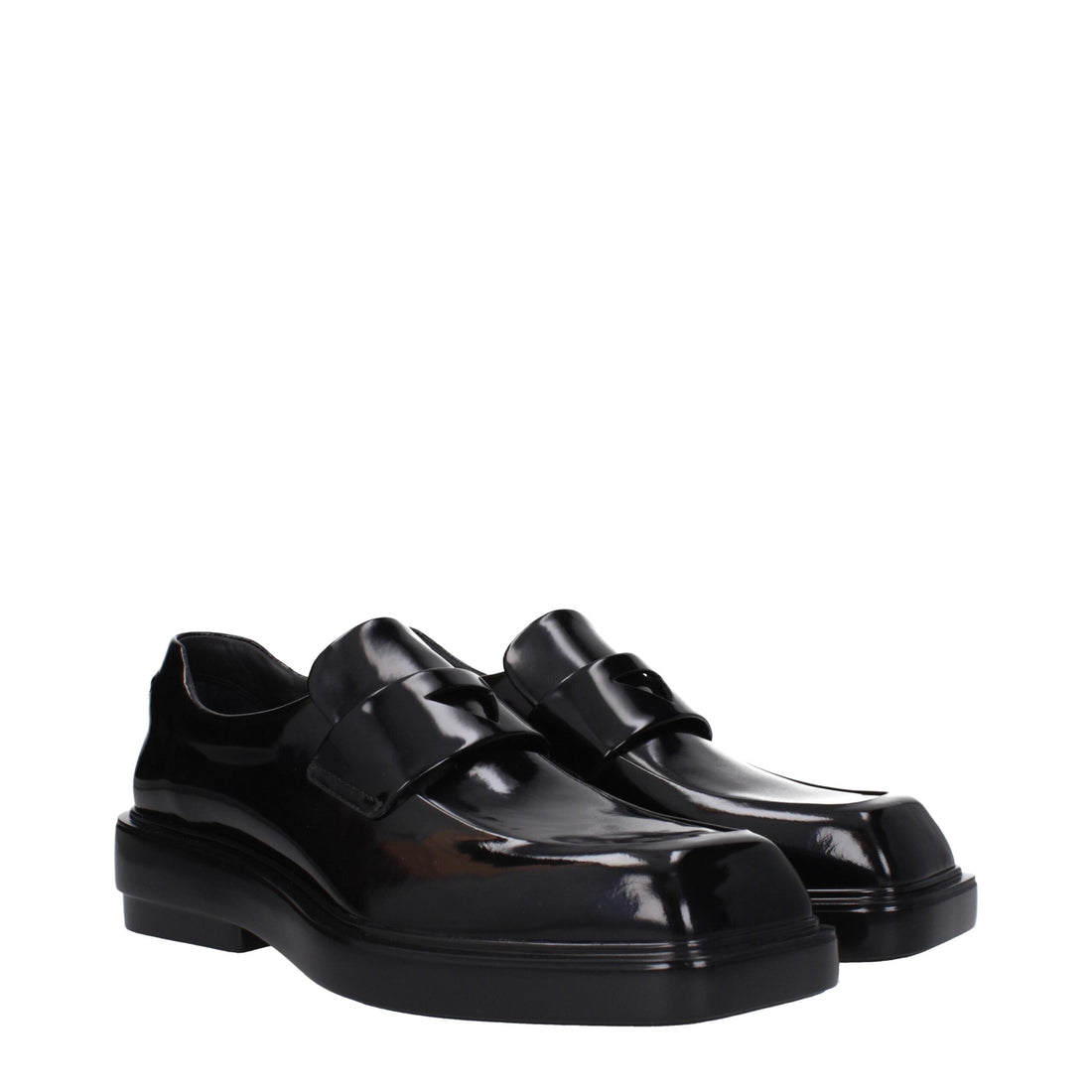 Black Leather Slip-On Loafers