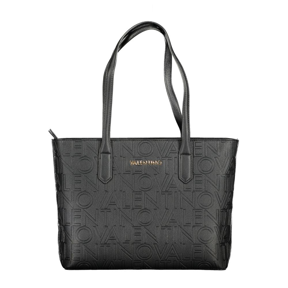 Bolso de hombro para mujer de poliuretano negro