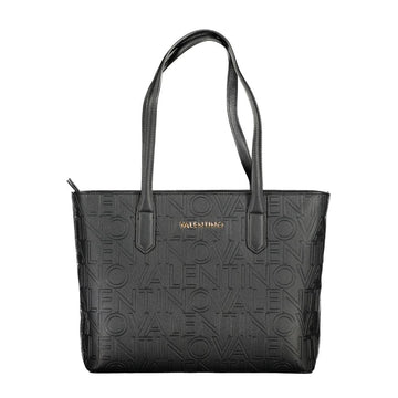 Bolso de hombro para mujer de poliuretano negro