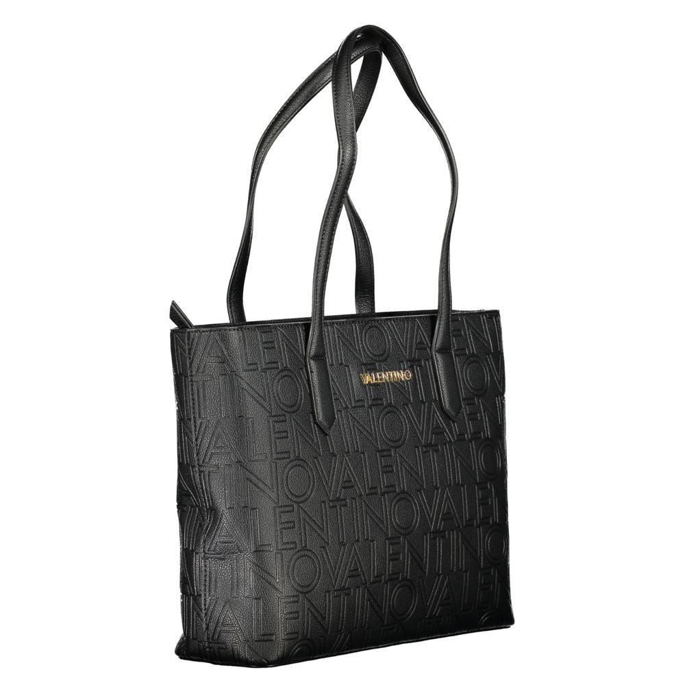Bolso de hombro para mujer de poliuretano negro