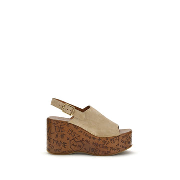 Sandalias de plataforma Ovis Aries de cordero beige