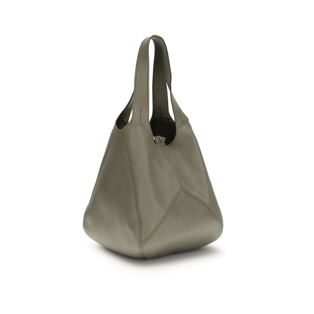 Bolso de hombro de piel de búfalo verde