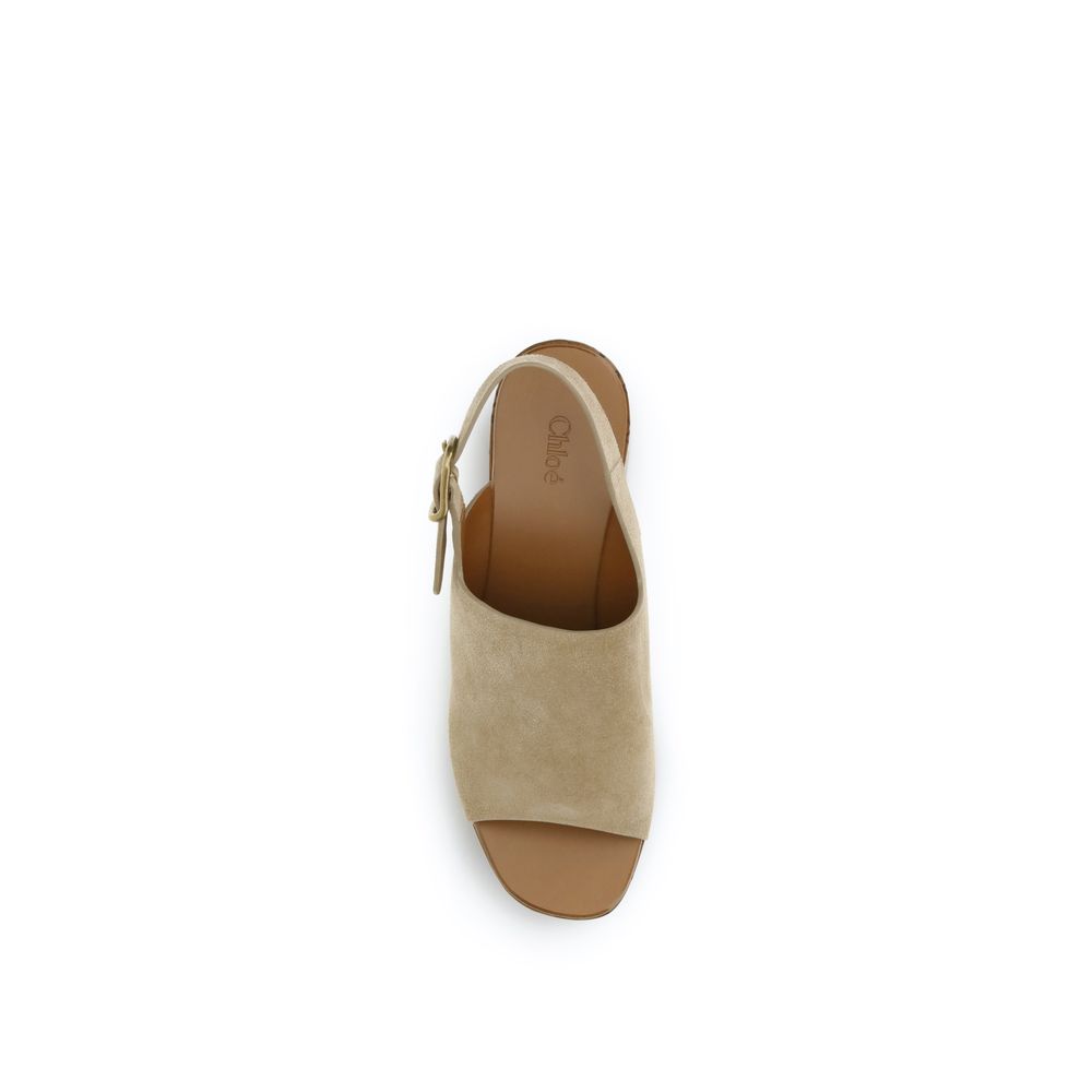 Sandalias de plataforma Ovis Aries de cordero beige