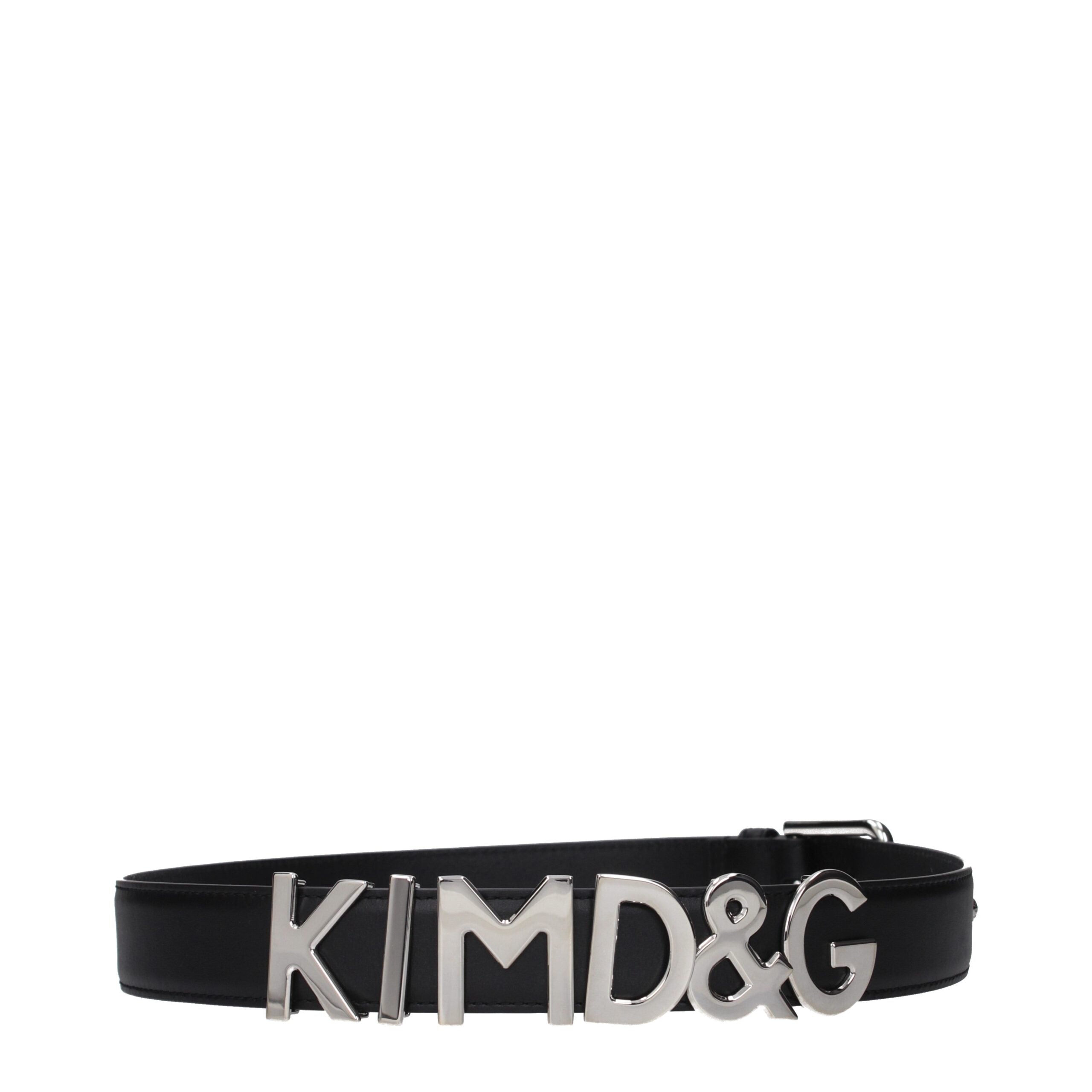 Cinturón regular de cuero negro