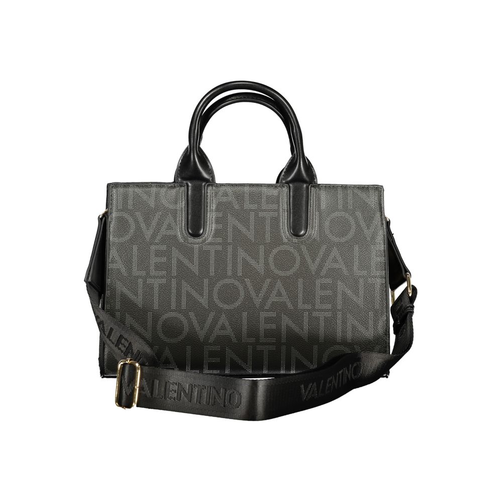 Bolso de mano de poliuretano negro para mujer