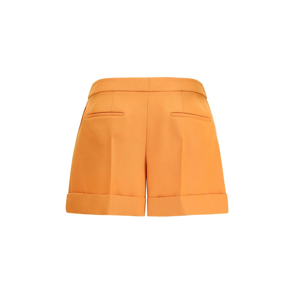 Orange Fleece Wool Shorts