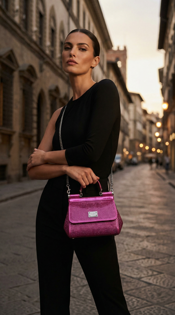 Pink Satin Shoulder Bag – Italian Elegance