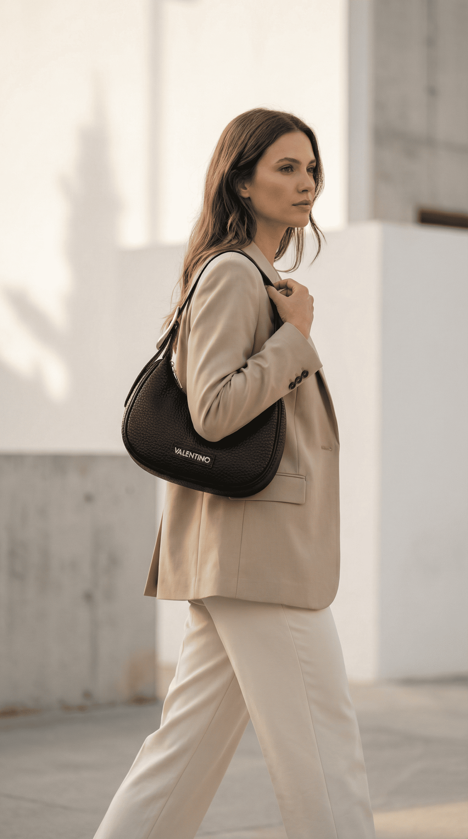 Valentino Bags Women's 'Nero' Structured Shoulder Bag – Premium Italian Designer Handbag