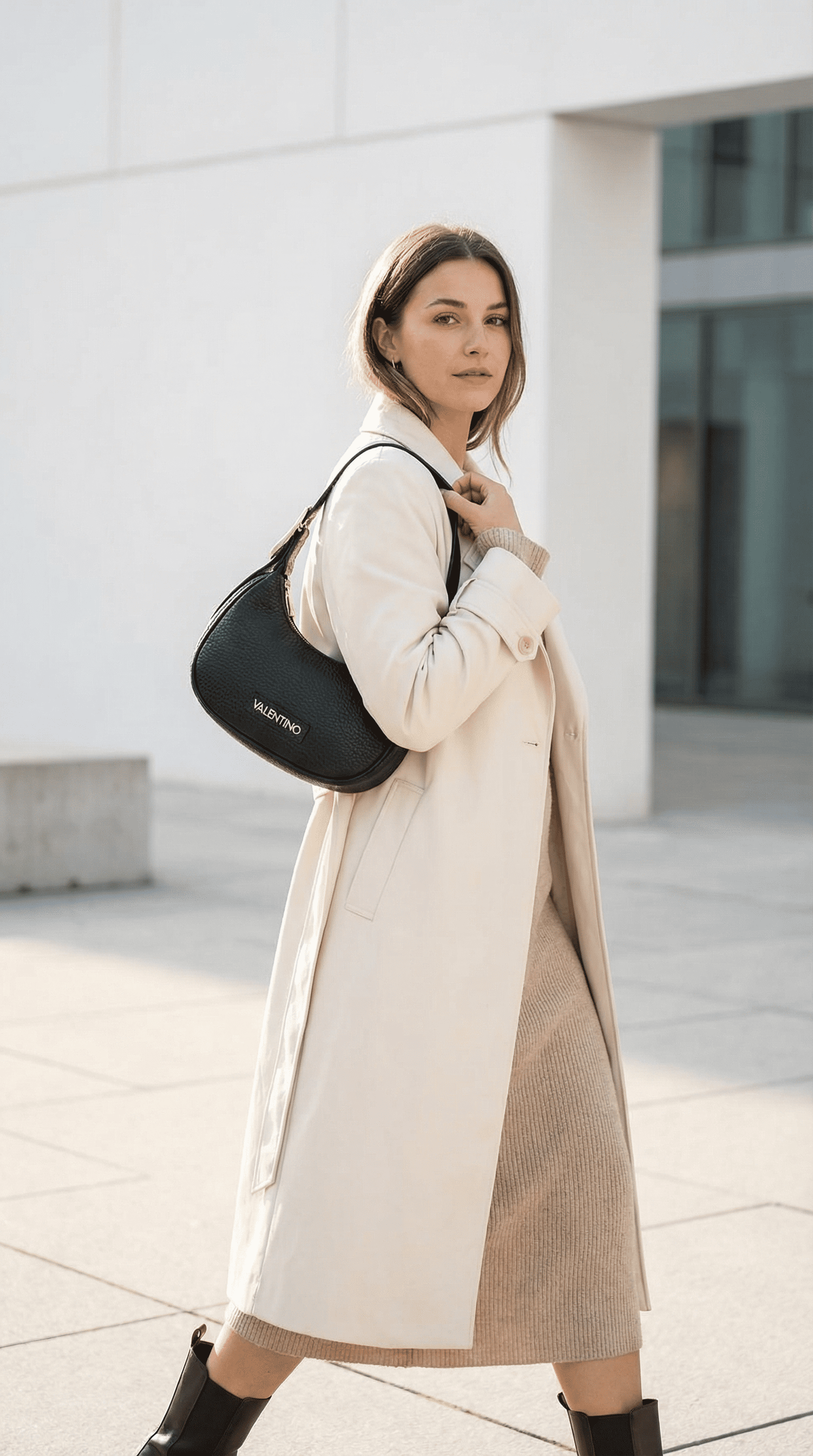 Valentino Bags Women's 'Nero' Structured Shoulder Bag – Premium Italian Designer Handbag