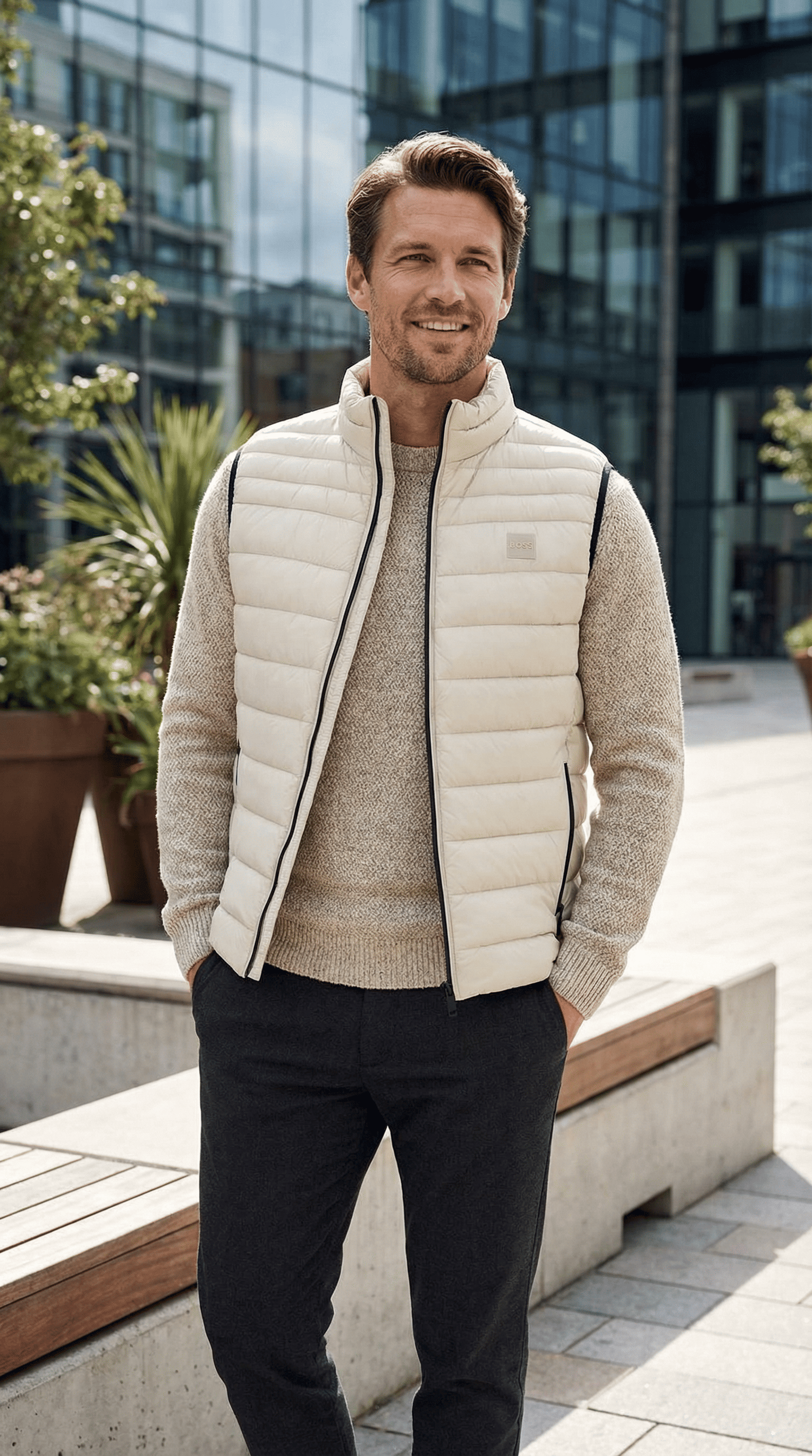 Hugo Boss Beige Polyamide Men's Jacket