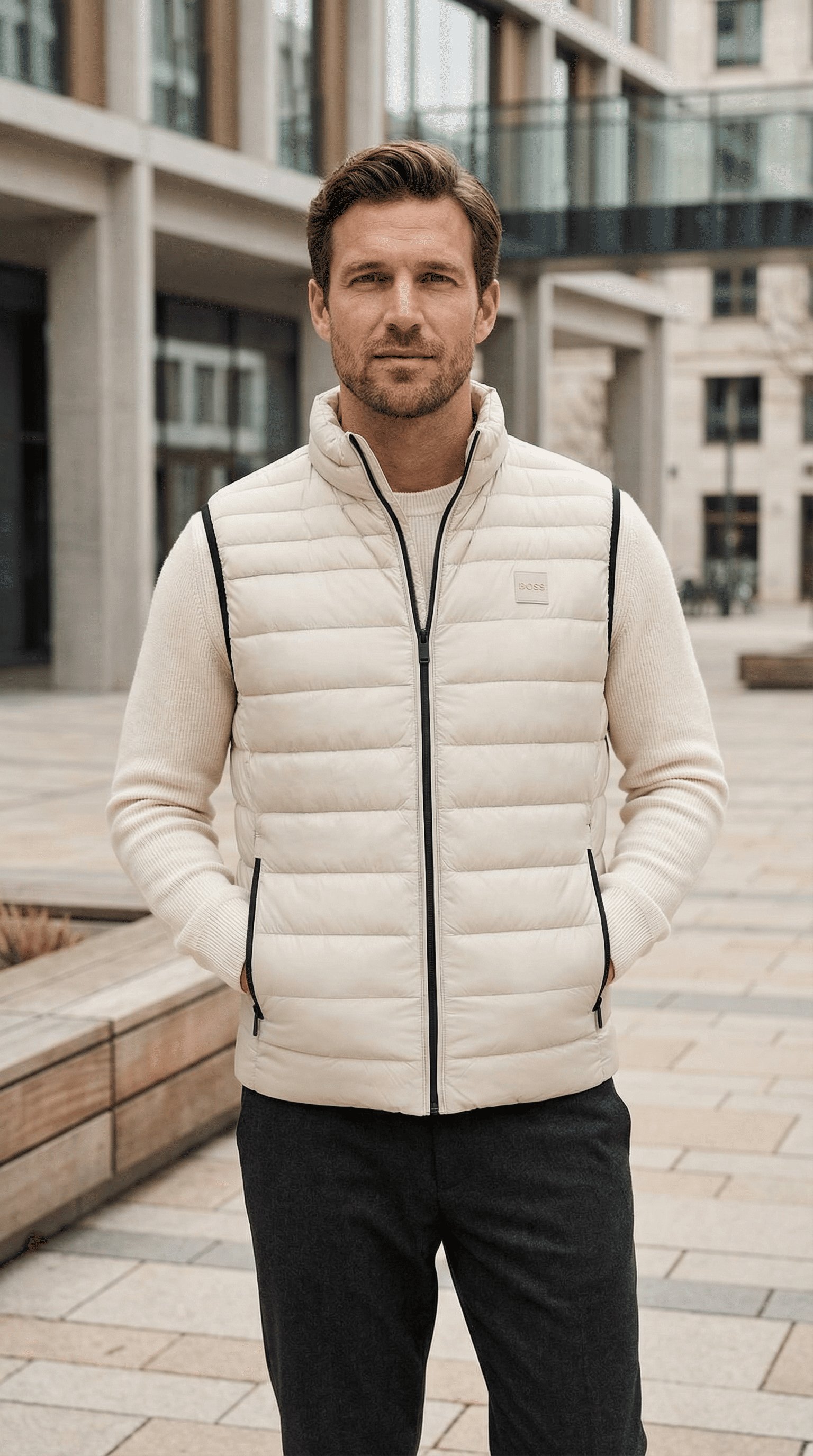 Hugo Boss Beige Polyamide Men's Jacket