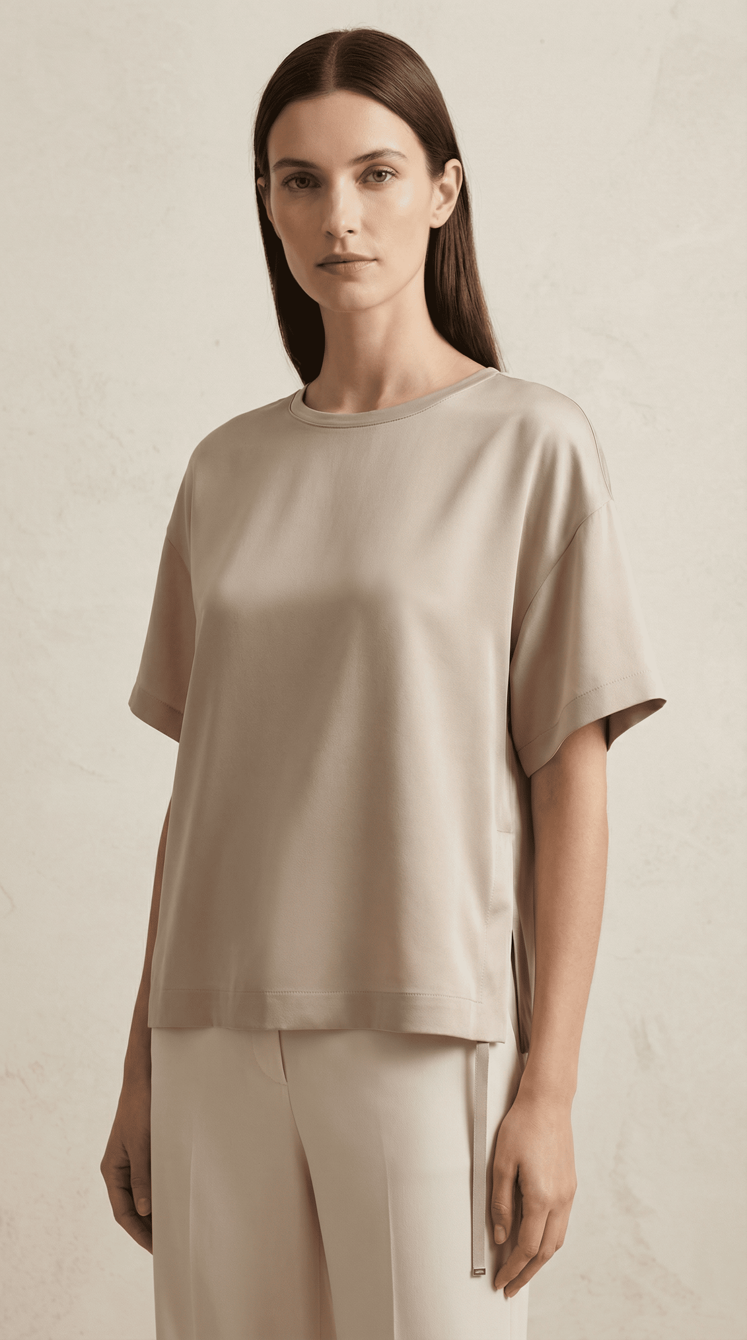 Herno Women's Beige Acetate-Blend Blouse – Elegant Italian