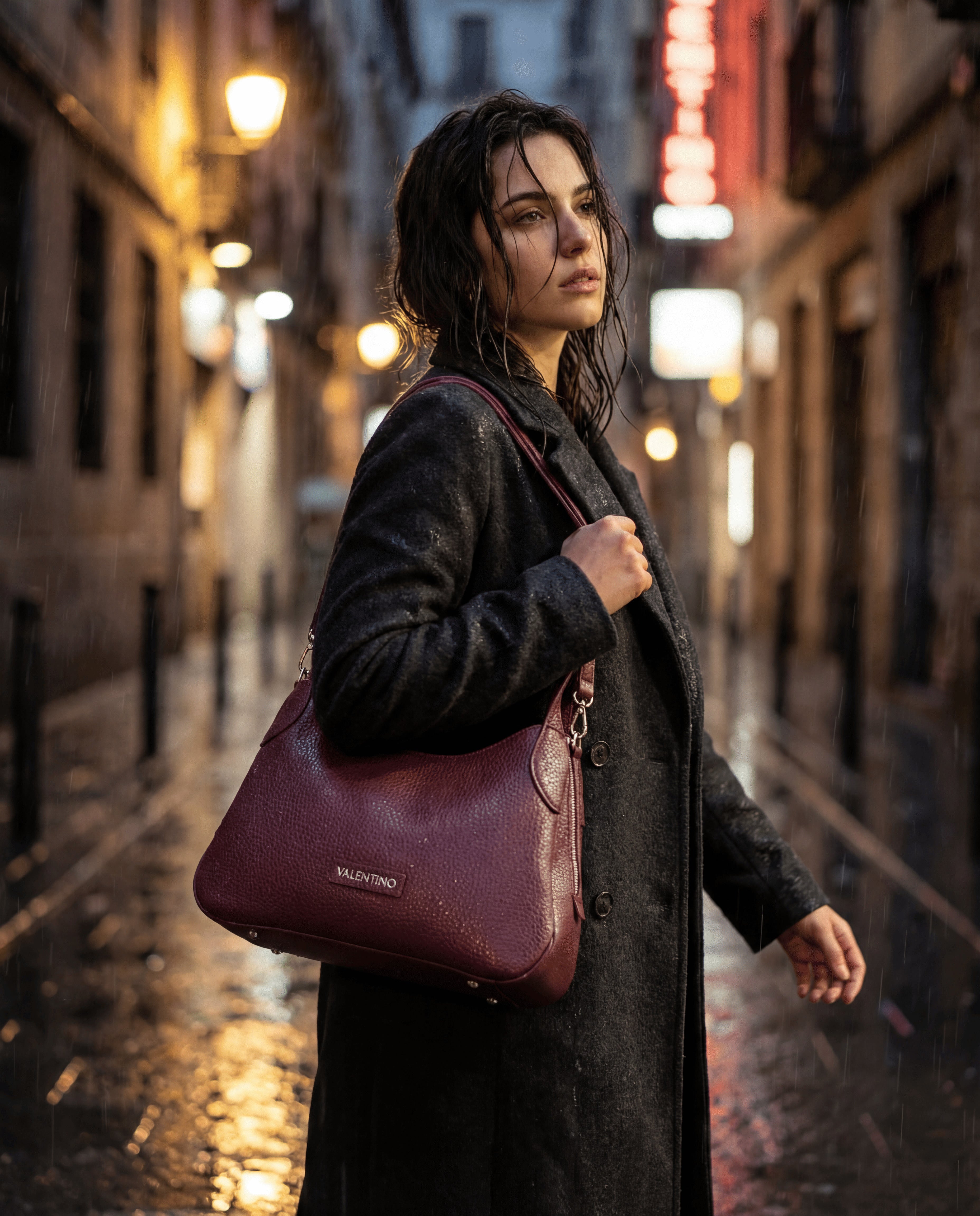 Mario Valentino Rosso Polyethylene Women's Handbag