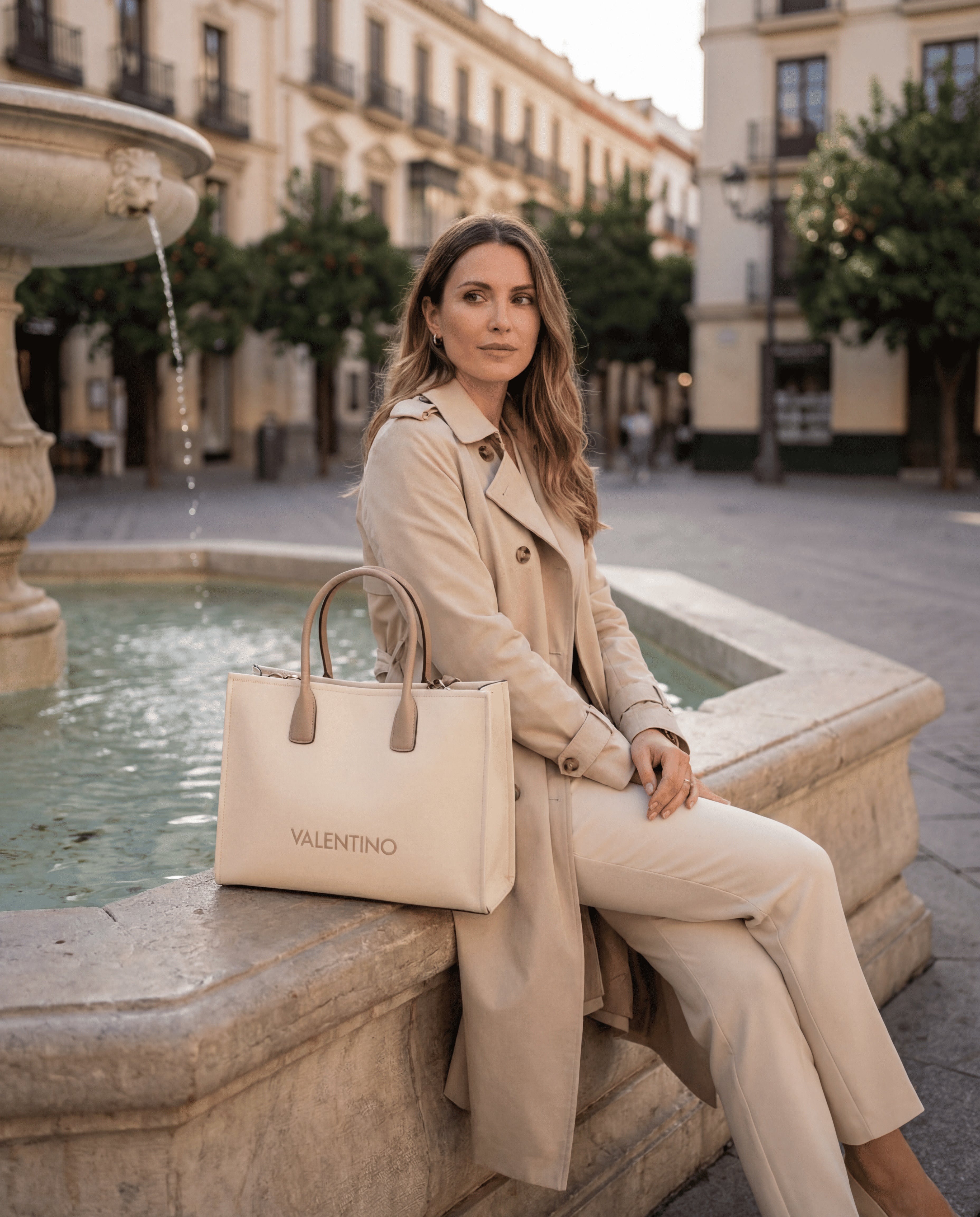 Mario Valentino Beige Polyethylene Women's Handbag