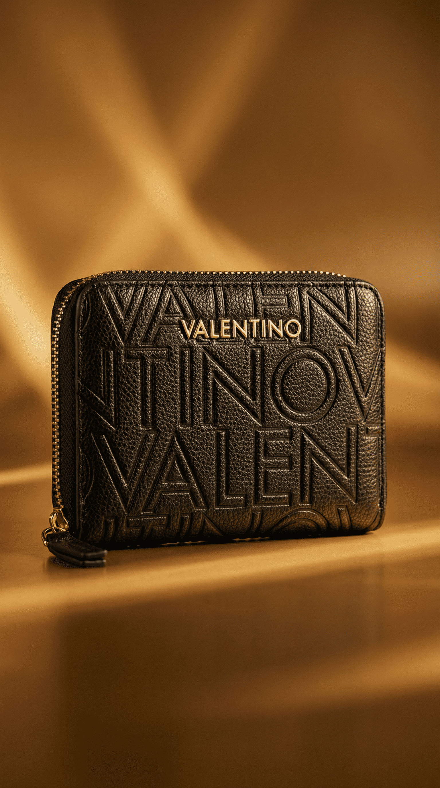 Mario Valentino - Black Signature Zip-Around Wallet