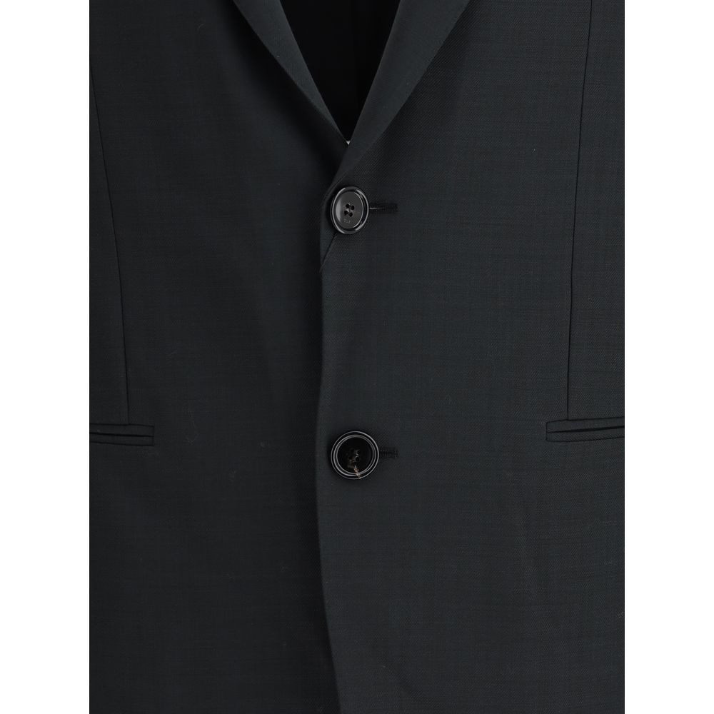 AMI Paris anthracite single breasted jacket back view