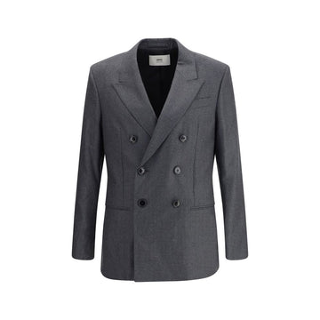 AMI Paris anthracite virgin wool blazer front view