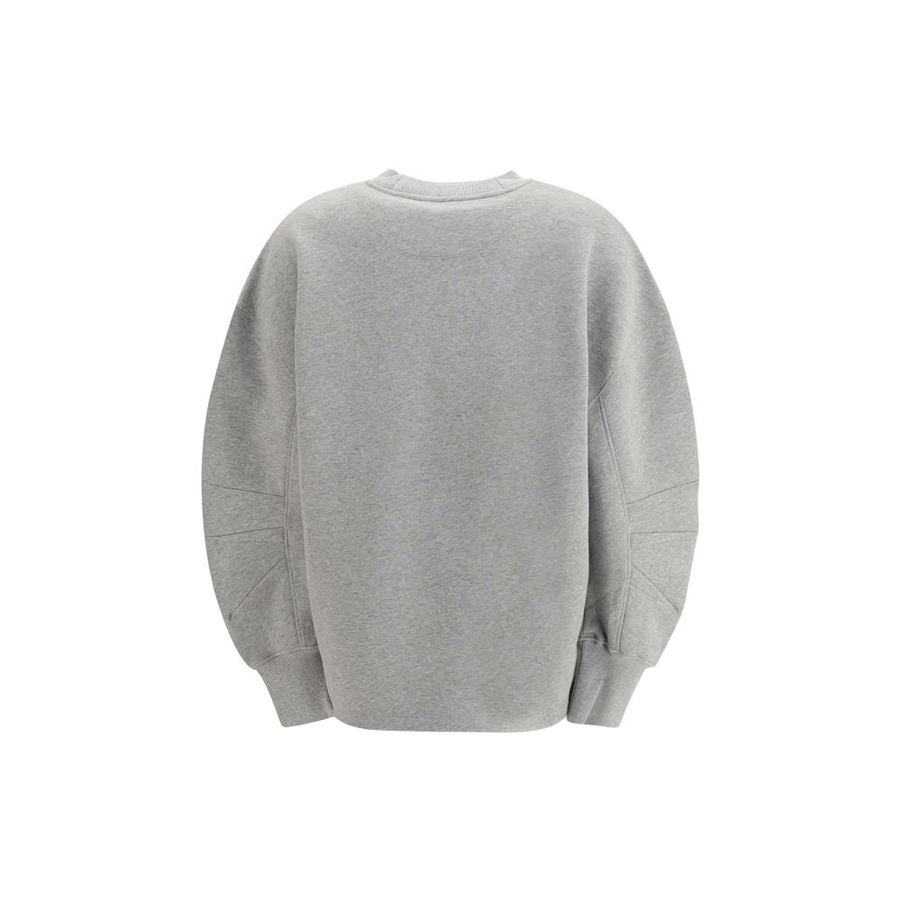 The Attico gray melange oversized hoodie luxury cotton blend jersey sweatshirt