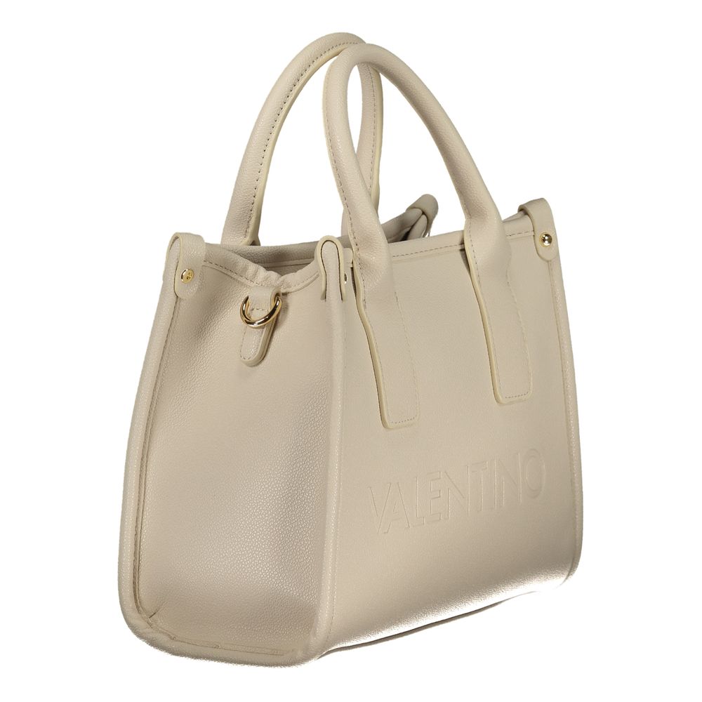 Back view of beige polyurethane women handbag by KILAUE
