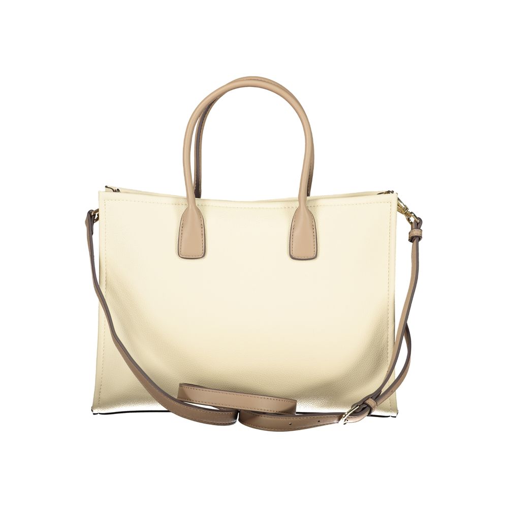 Stylish beige women’s handbag with spacious interior