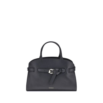 Black calf leather Bos Taurus handbag for women